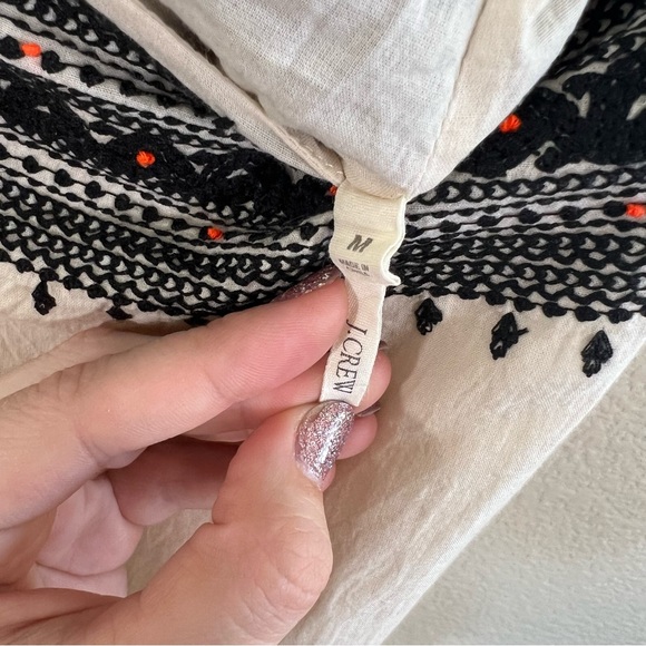 J.Crew M Embroidered Siesta Drop Waist Spaghetti Strap Mini Dress Cream - Picture 4 of 15